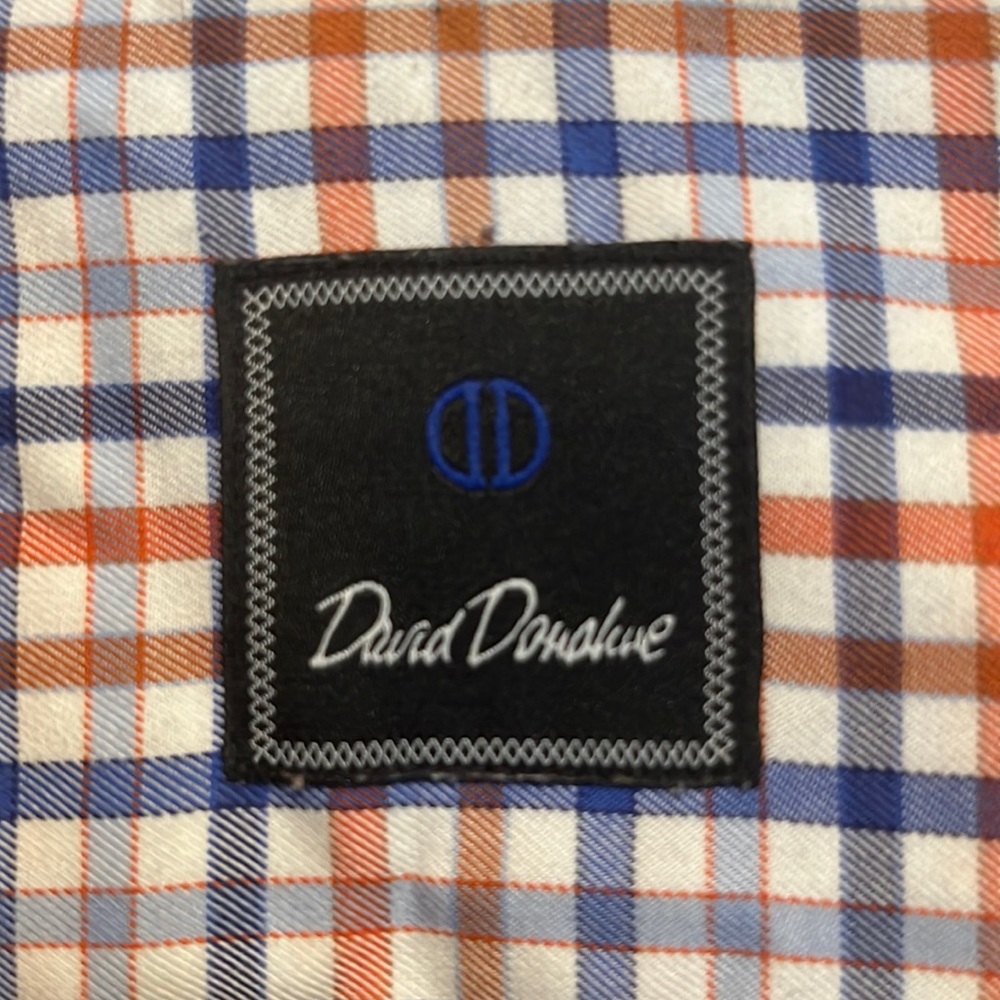 This is a David Donahue dress shirt. Slightly worn. 15 1/2 x 32/33.